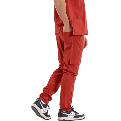 BRLSNAPSM | TEK ALT Kargo Cepli Klasik Likralı Unisex Cerrahi Pantolon - 1