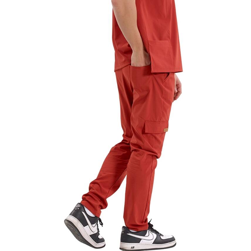 BRLSNAPSM | TEK ALT Kargo Cepli Klasik Likralı Unisex Cerrahi Pantolon - 1