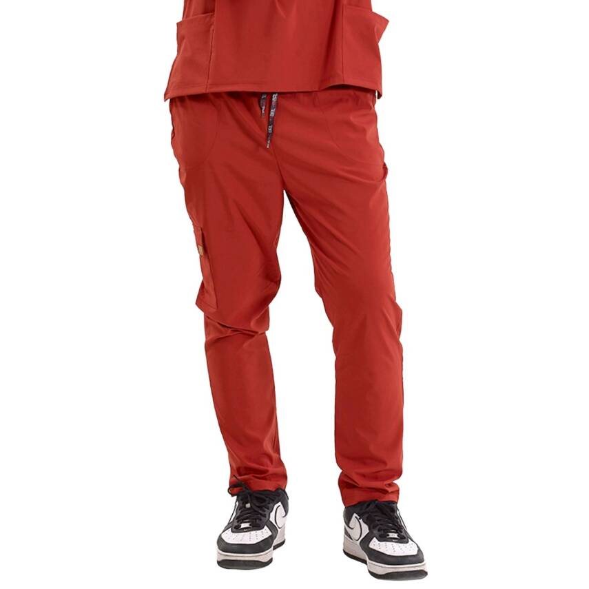 BRLSNAPSM | TEK ALT Kargo Cepli Klasik Likralı Unisex Cerrahi Pantolon - 2