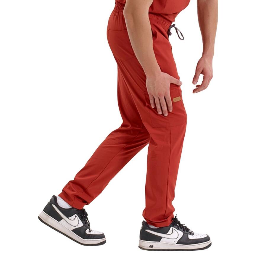 BRLSNAPSM | TEK ALT Kargo Cepli Klasik Likralı Unisex Cerrahi Pantolon - 3