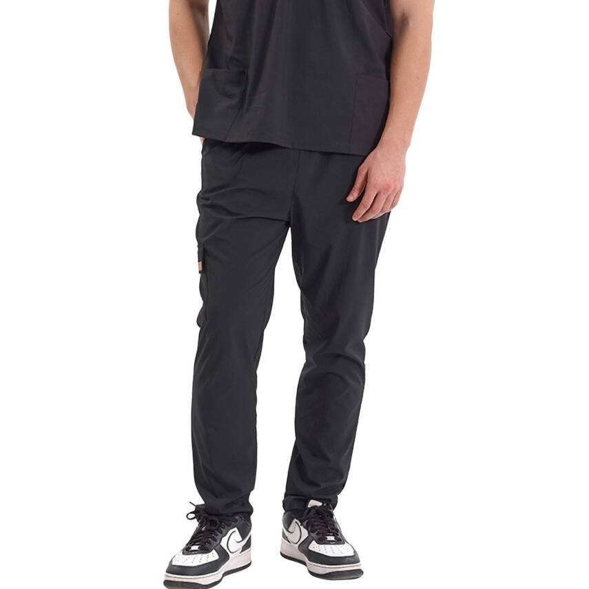 BRLSNAPSM | TEK ALT Kargo Cepli Klasik Likralı Unisex Cerrahi Pantolon - 5