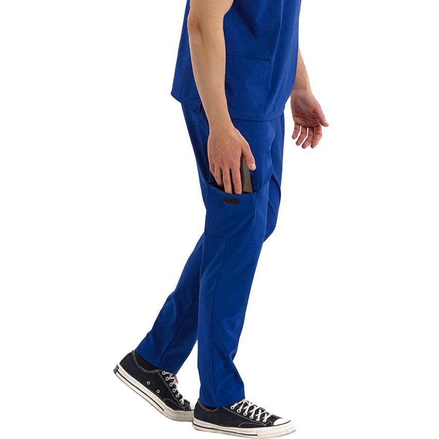 BRLSNAPSM | TEK ALT Kargo Cepli Klasik Likralı Unisex Cerrahi Pantolon - 9