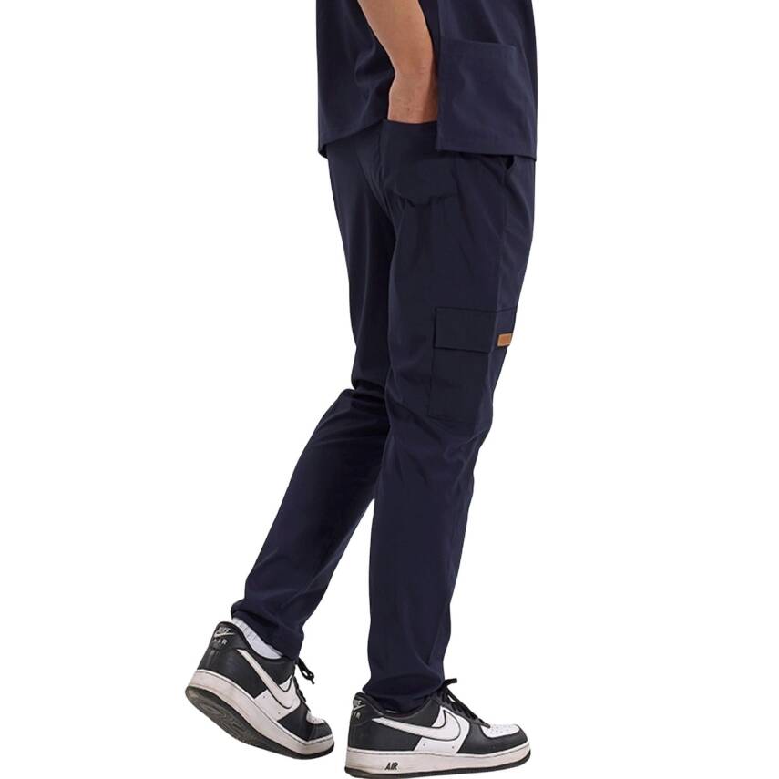 BRLSNAPSM | TEK ALT Kargo Cepli Klasik Likralı Unisex Cerrahi Pantolon - 13