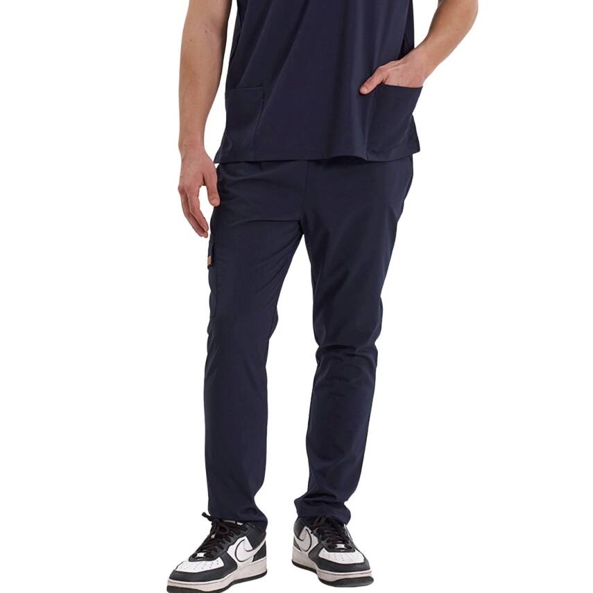 BRLSNAPSM | TEK ALT Kargo Cepli Klasik Likralı Unisex Cerrahi Pantolon - 14