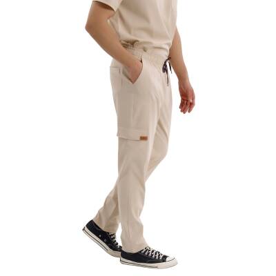 BRLSNAPSM | TEK ALT Kargo Cepli Klasik Likralı Unisex Cerrahi Pantolon - 16
