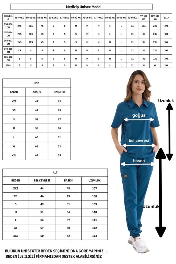  BRLMEDİZİP | TEK ÜST Likralı Unisex Doktor ve Hemşire Cerrahi Forması - 4