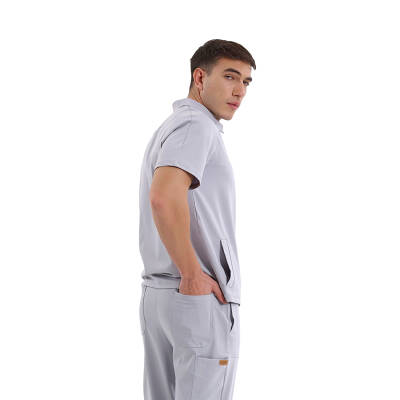 BRLMEDİMEN | TEK ÜST Reglan Kol Gizli Fermuarlı Gömlek Yaka Doktor ve Hemşire Cerrahi Forması - 13