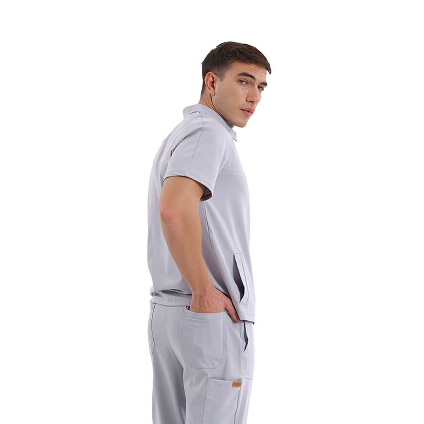 BRLMEDİMEN | TEK ÜST Reglan Kol Gizli Fermuarlı Gömlek Yaka Doktor ve Hemşire Cerrahi Forması - 13