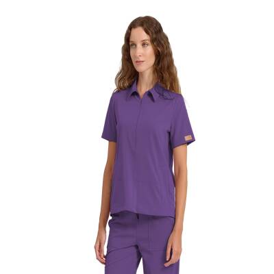 BRLMEDİNİLLA | Tek Üst Yandan Cepli Gizli Fermuar Polo Yaka DoktorHemşire Cerrahi Forma - 40