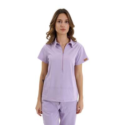 BRLMEDİNİLLA | Tek Üst Yandan Cepli Gizli Fermuar Polo Yaka DoktorHemşire Cerrahi Forma - 54